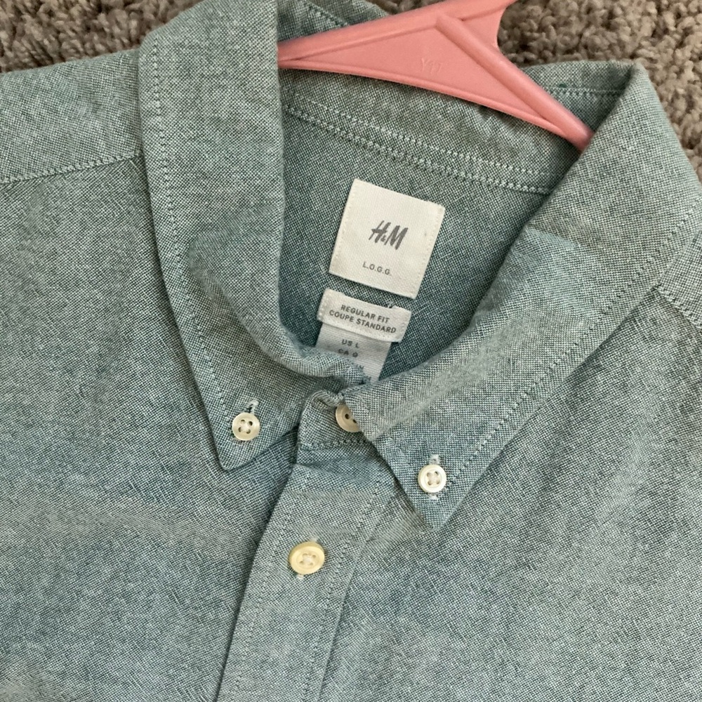 H&M Men's Green Shirt. Size L.